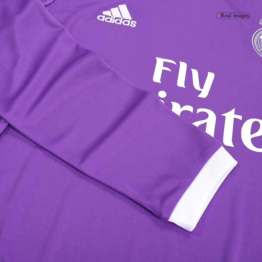 Real Madrid BENZEMA #9 Away Soccer Jersey Retro 2016/17 - Long Sleeve