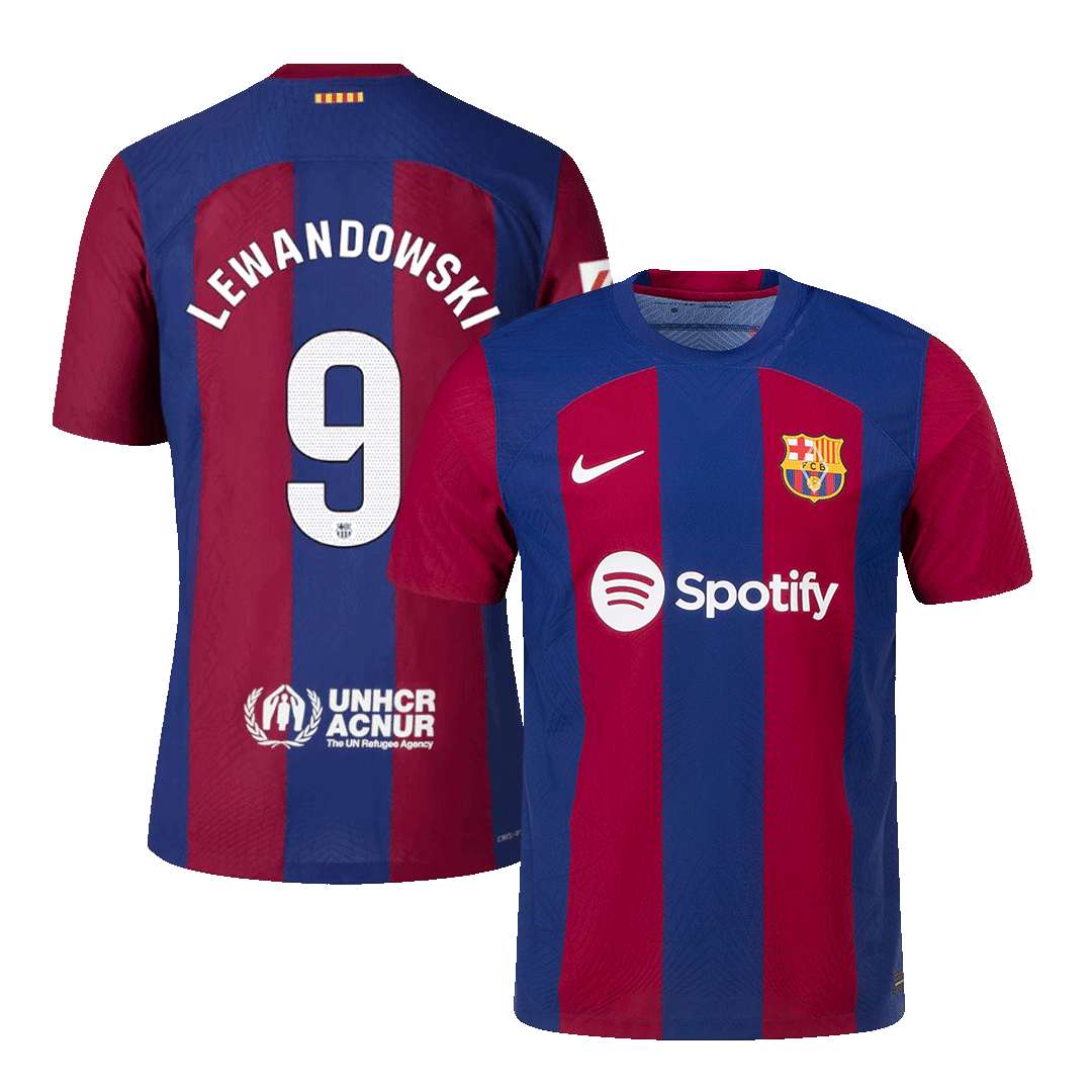 Barcelona LEWANDOWSKI #9 Home Jersey Authentic 2023/24