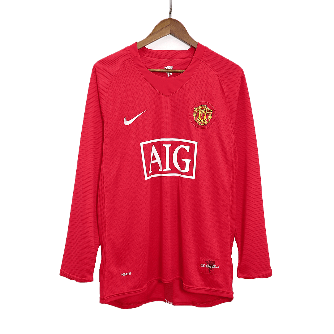 Manchester United Home Jersey Retro 2007/08 - Long Sleeve