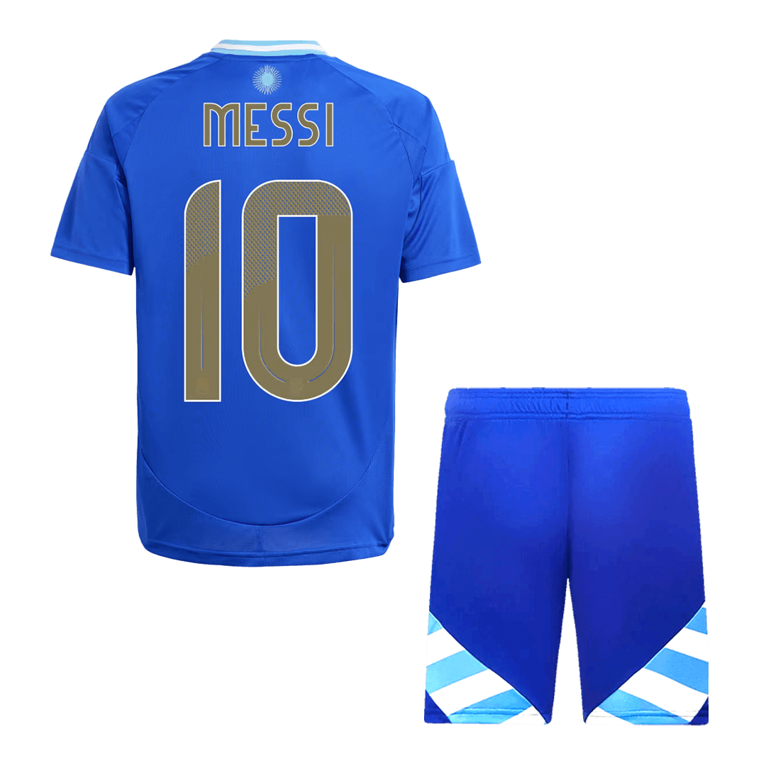 Argentina MESSI #10 Away Jersey Kit 2024 Kids(Jersey+Shorts)