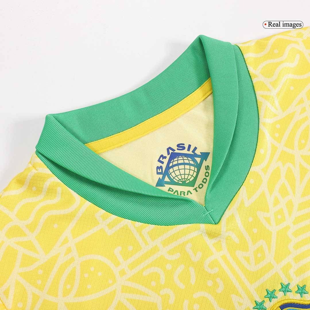 Brazil Home Jersey Kit Copa America 2024 Kids(Jersey+Shorts)