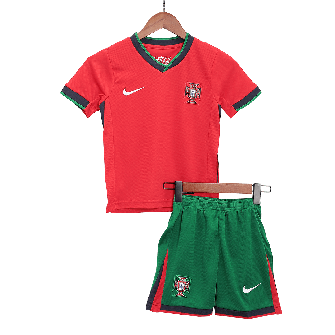 Portugal Home Jersey Kit EURO 2024 Kids(Jersey+Shorts)