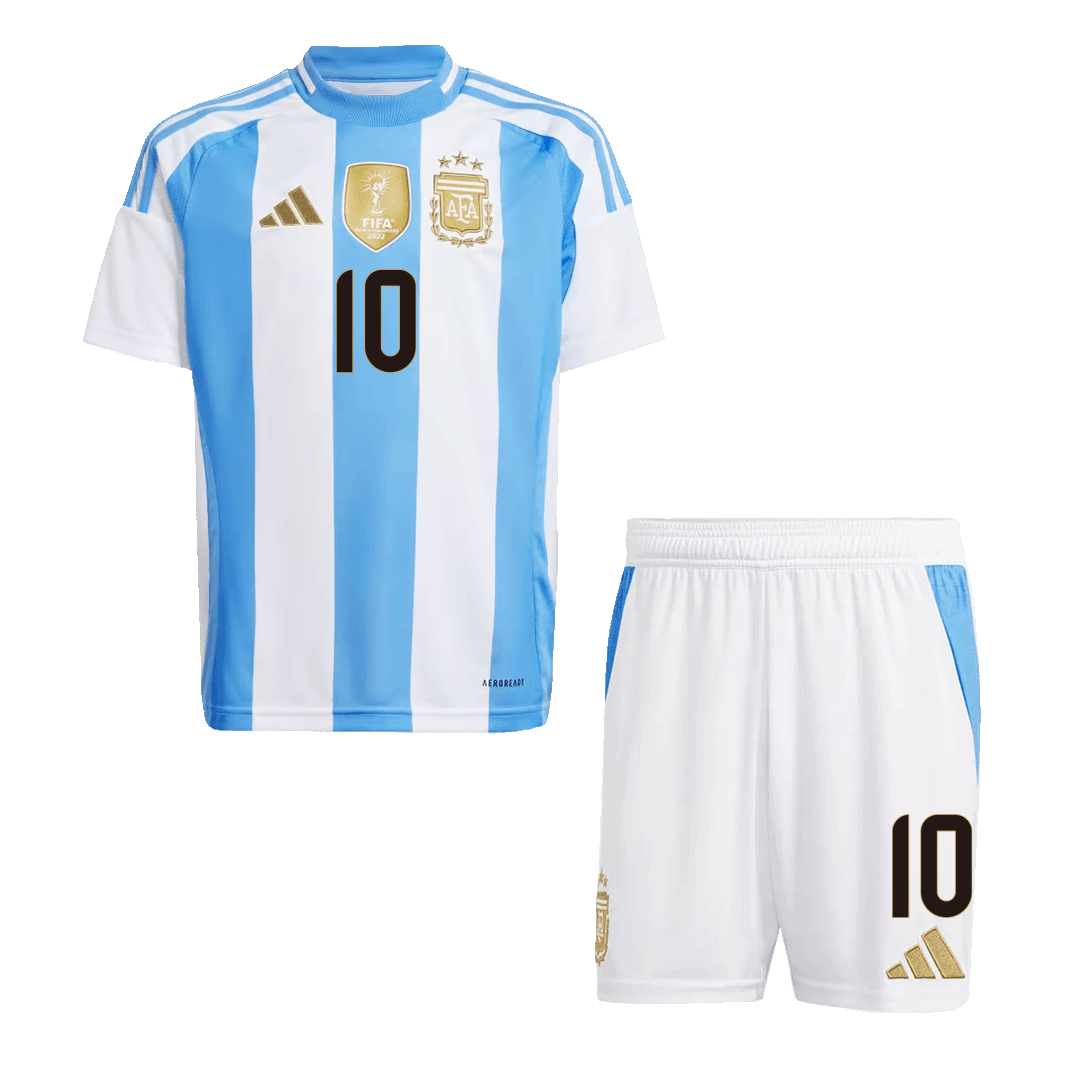 Argentina MESSI #10 Youth Jersey Kit Home 2024 (Jersey+Shorts)