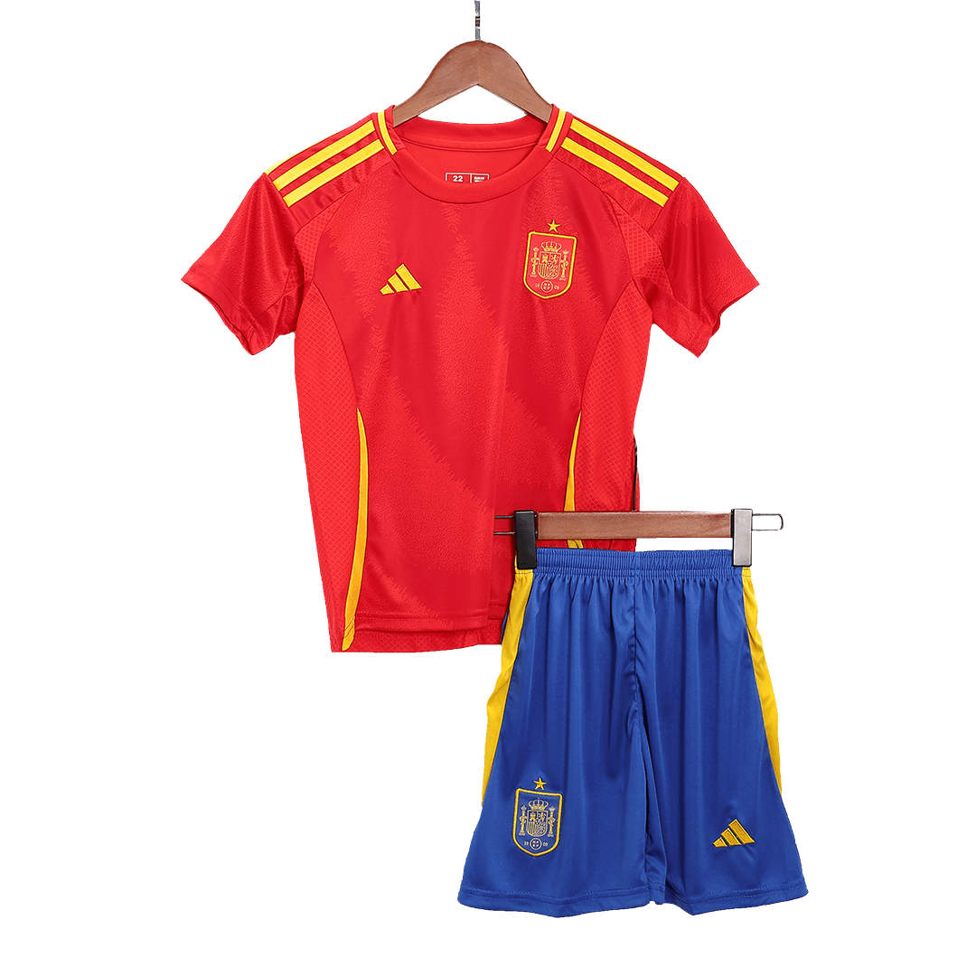 Spain Home Jersey Kit EURO 2024 Kids(Jersey+Shorts)