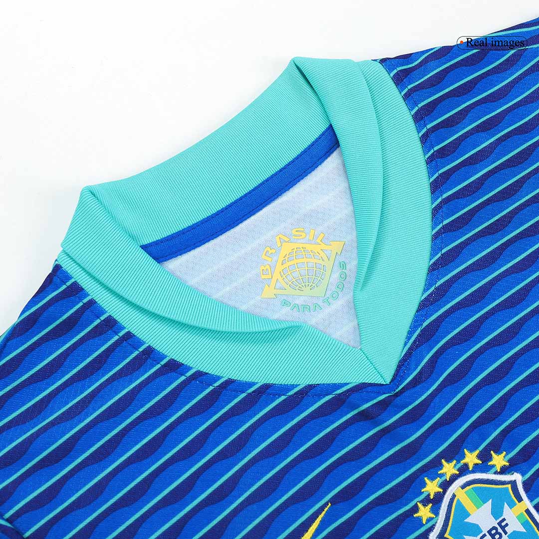 Brazil Away Jersey Kit Copa America 2024 Kids(Jersey+Shorts)