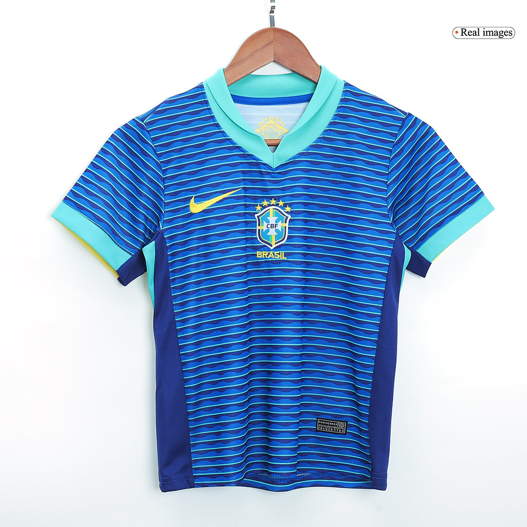 Brazil Away Jersey Kit Copa America 2024 Kids(Jersey+Shorts)