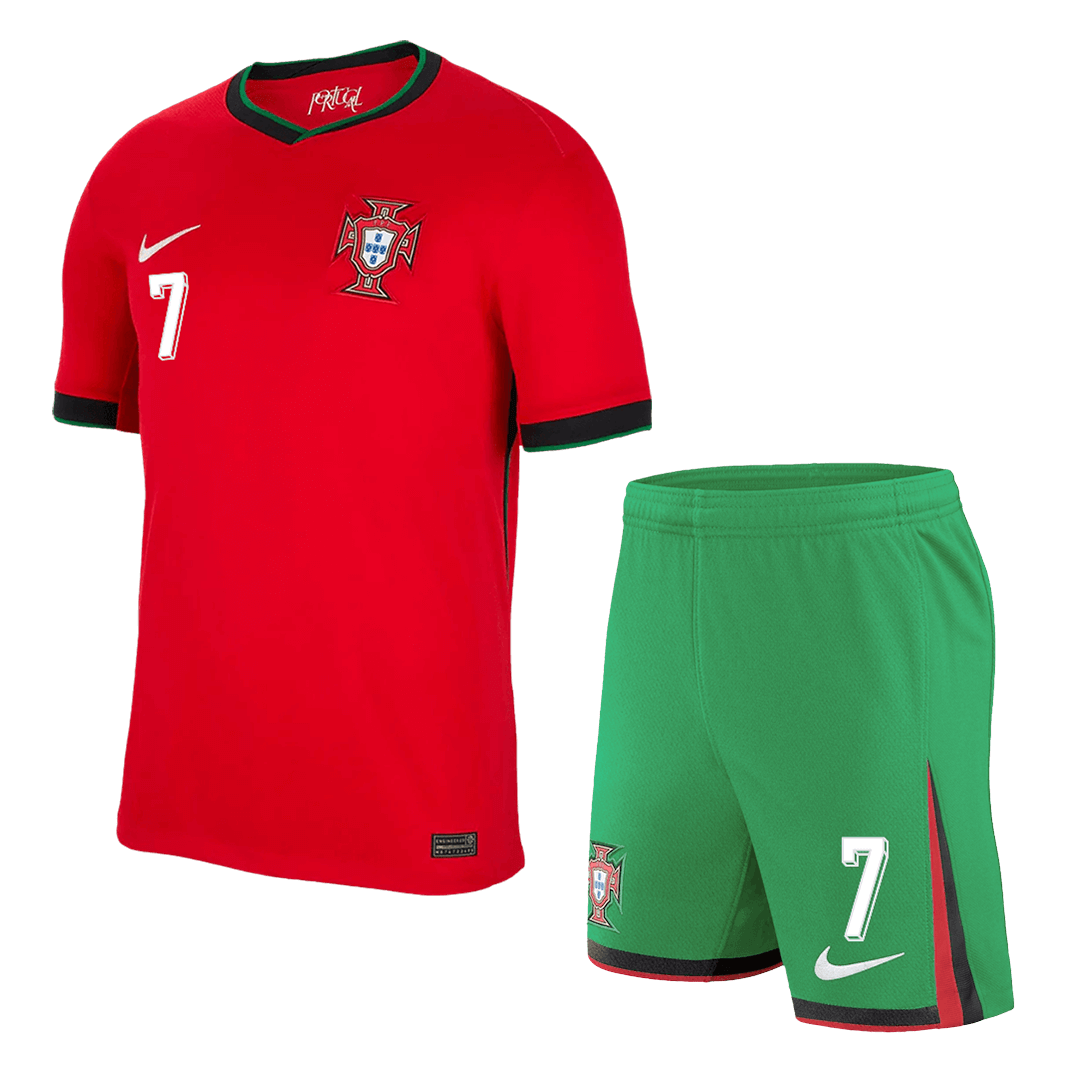 Portugal RONALDO #7 Home Jersey Kit EURO 2024 (Jersey+Shorts)