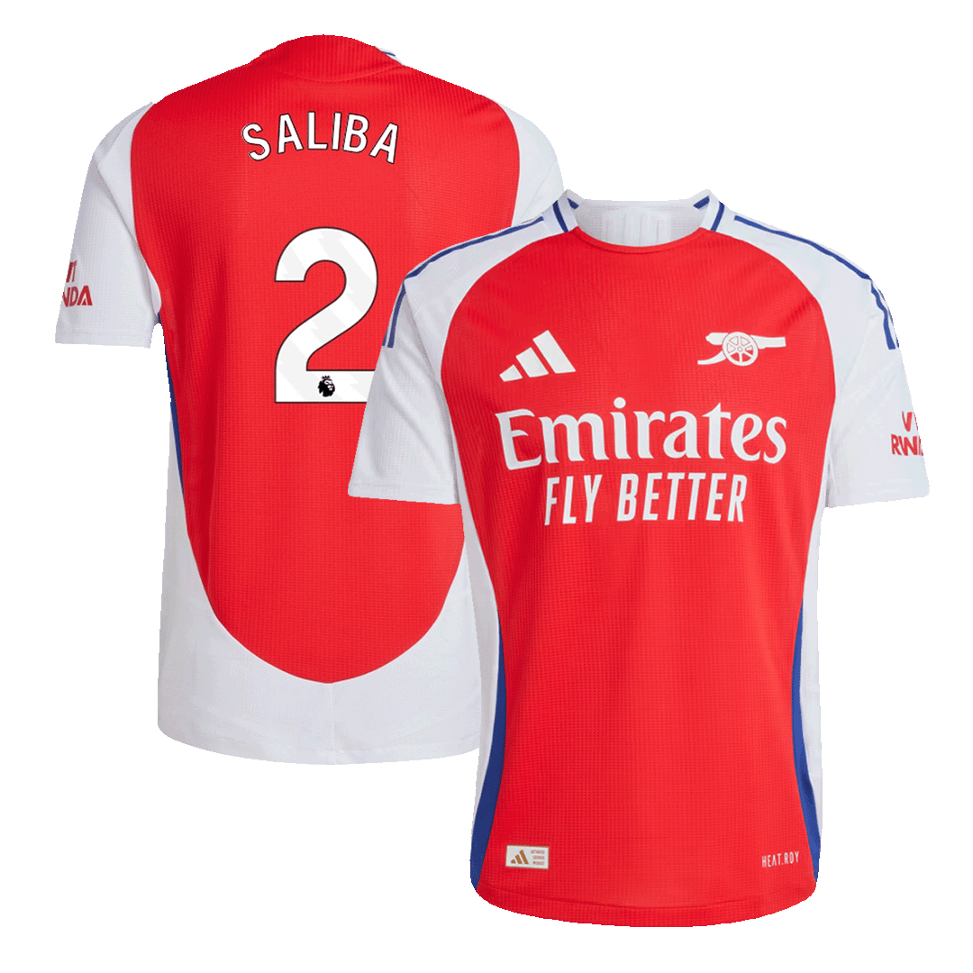 Arsenal SALIBA #2 Home Jersey Authentic 2024/25