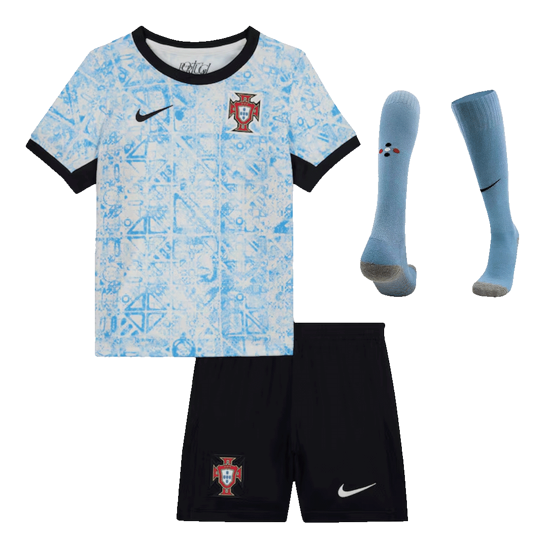 Portugal Away Jersey Kit EURO 2024 Kids(Jersey+Shorts+Socks)