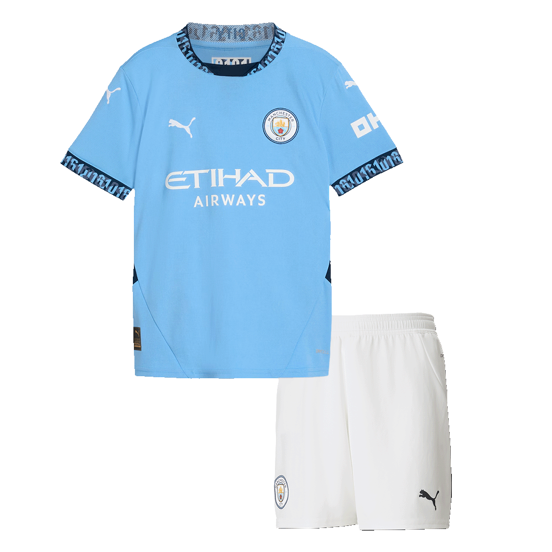 Manchester City Home Jersey Kit 2024/25 Kids(Jersey+Shorts)