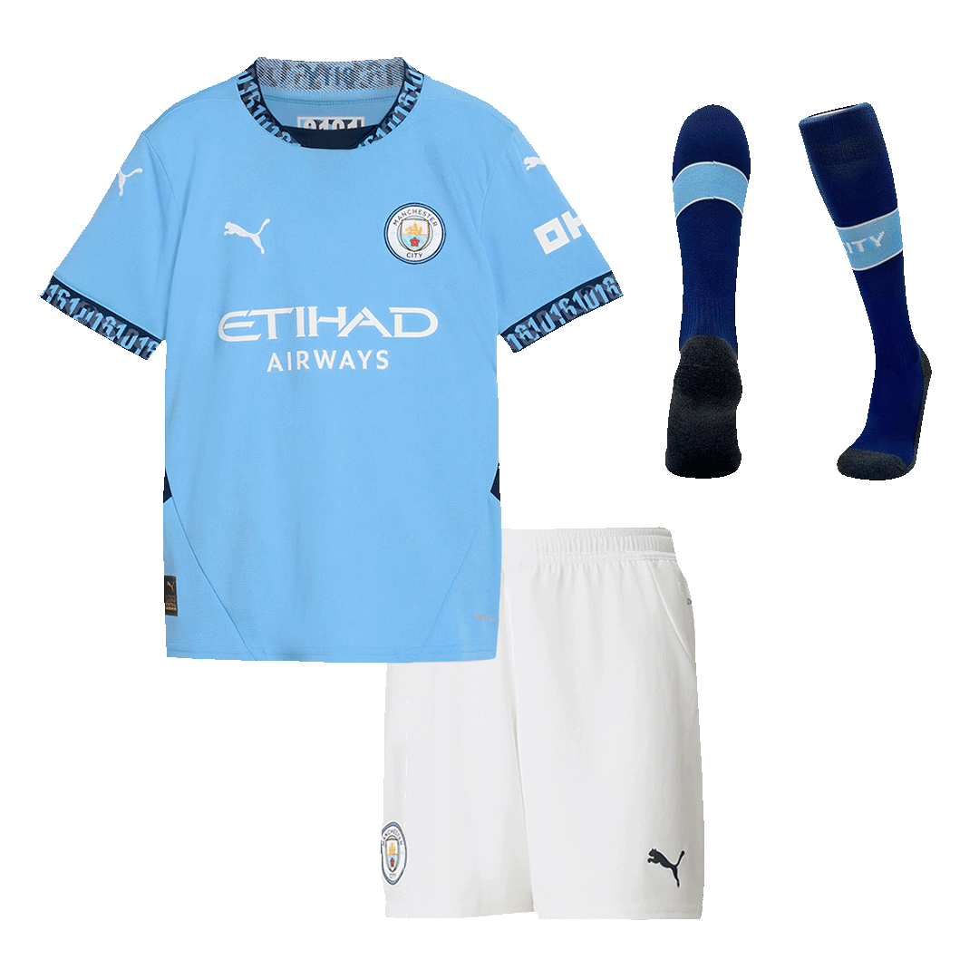 Manchester City Home Jersey Kit 2024/25 Kids(Jersey+Shorts+Socks)
