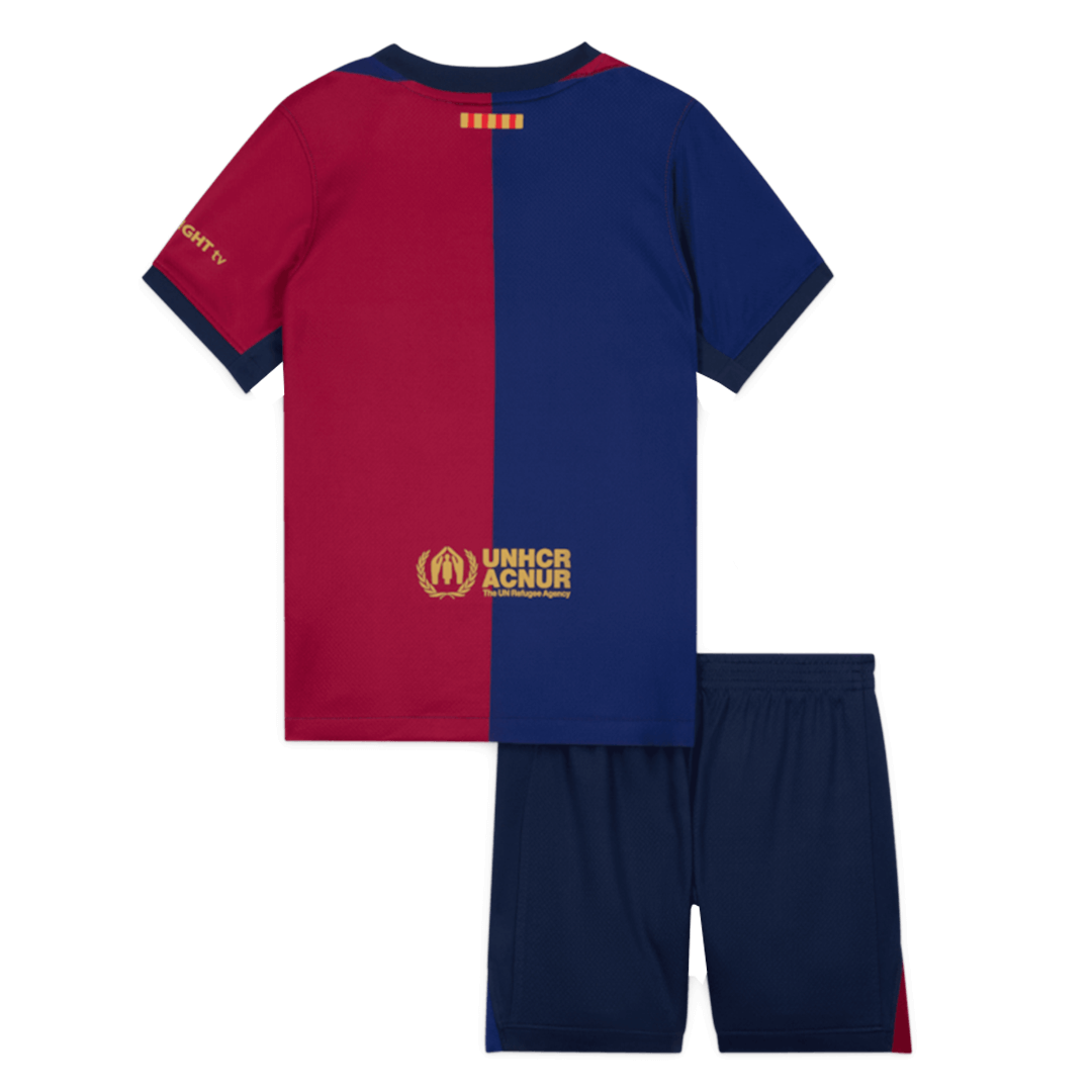 Barcelona Home Jersey Kit 2024/25 Kids(Jersey+Shorts) Spotify Logo Without Text