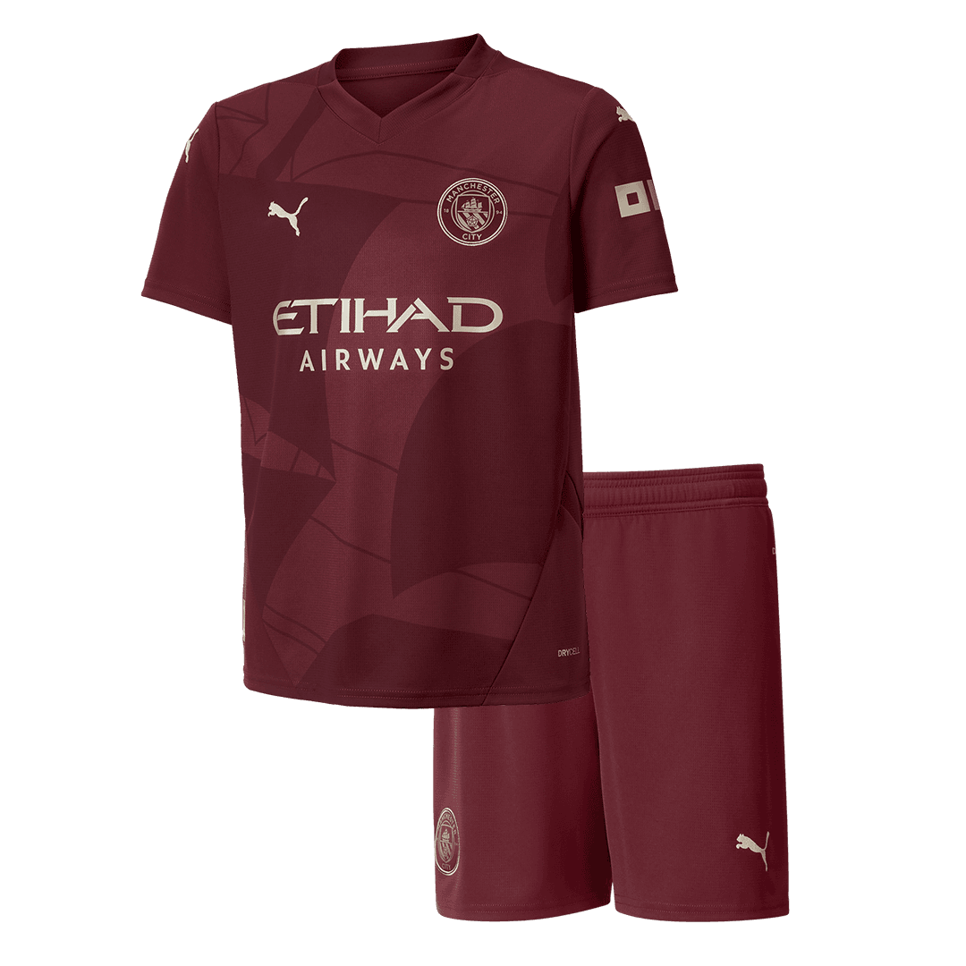 Manchester City Third Away Jersey Kit 2024/25 Kids(Jersey+Shorts)