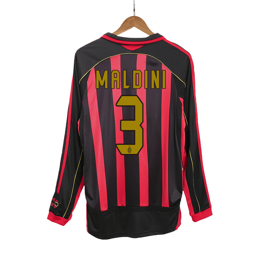 AC Milan MALDINI #3 Home Jersey Retro 2006/07 - Long Sleeve