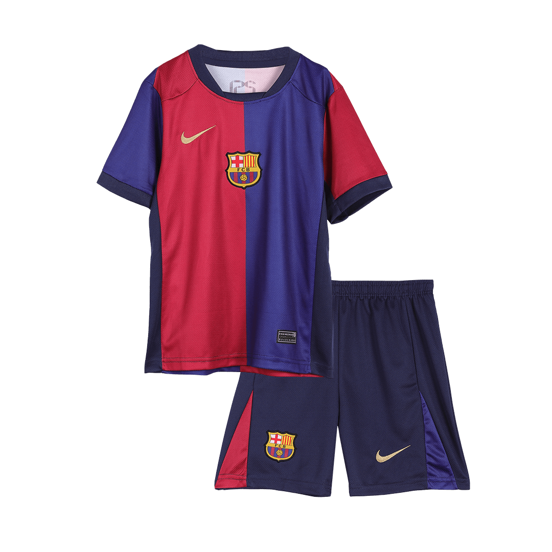 Barcelona Home Jersey Kit 2024/25 Kids(Jersey+Shorts) Spotify Logo Without Text