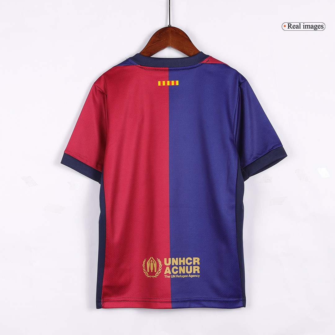 Barcelona Home Jersey Kit 2024/25 Kids(Jersey+Shorts) Spotify Logo Without Text