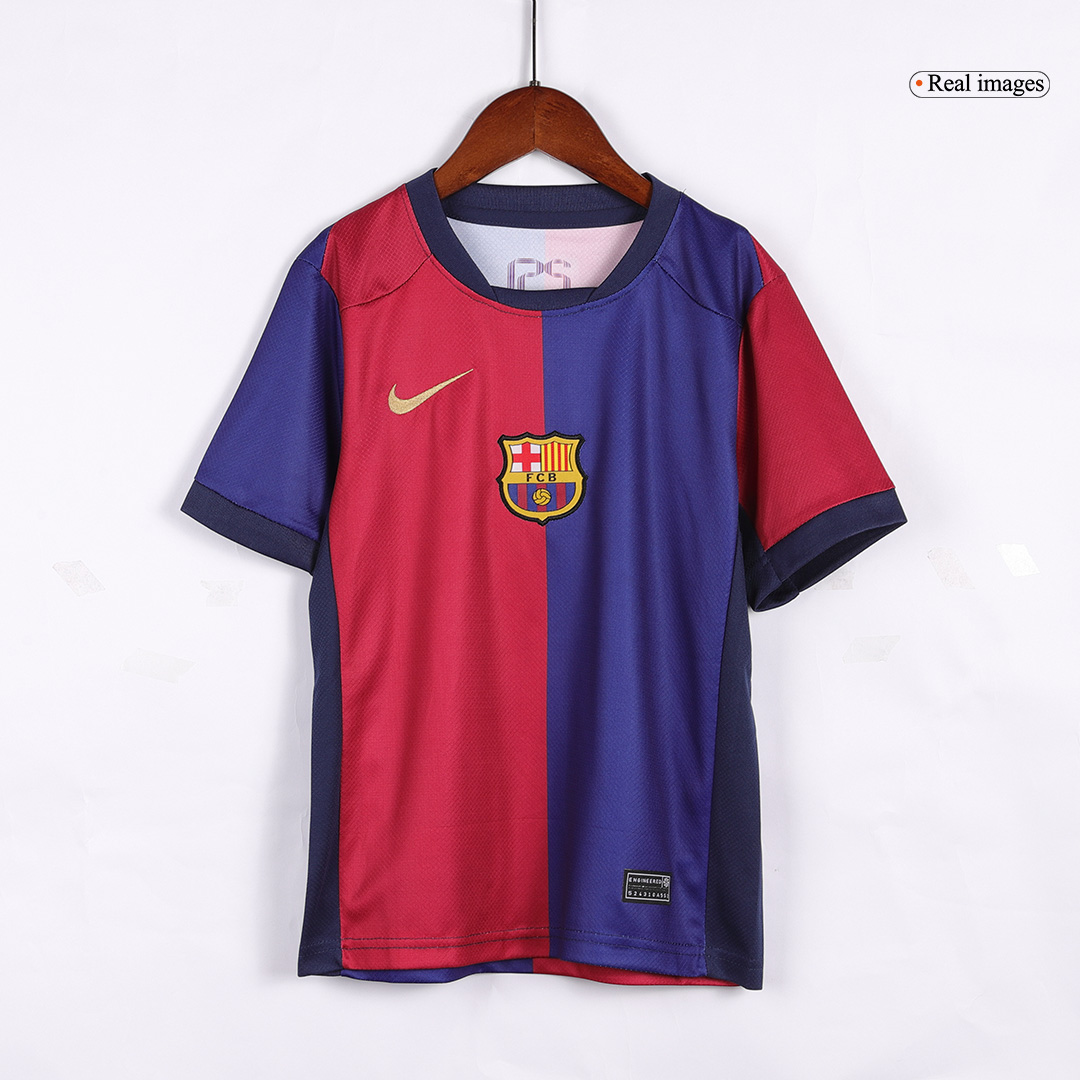 Barcelona Home Jersey Kit 2024/25 Kids(Jersey+Shorts) Spotify Logo Without Text