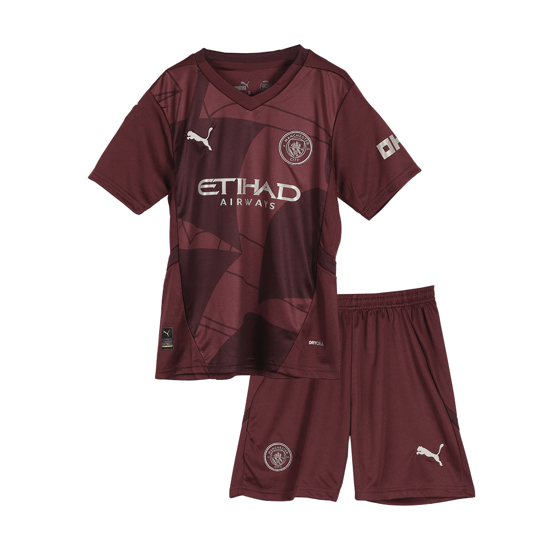 Manchester City Third Away Jersey Kit 2024/25 Kids(Jersey+Shorts)