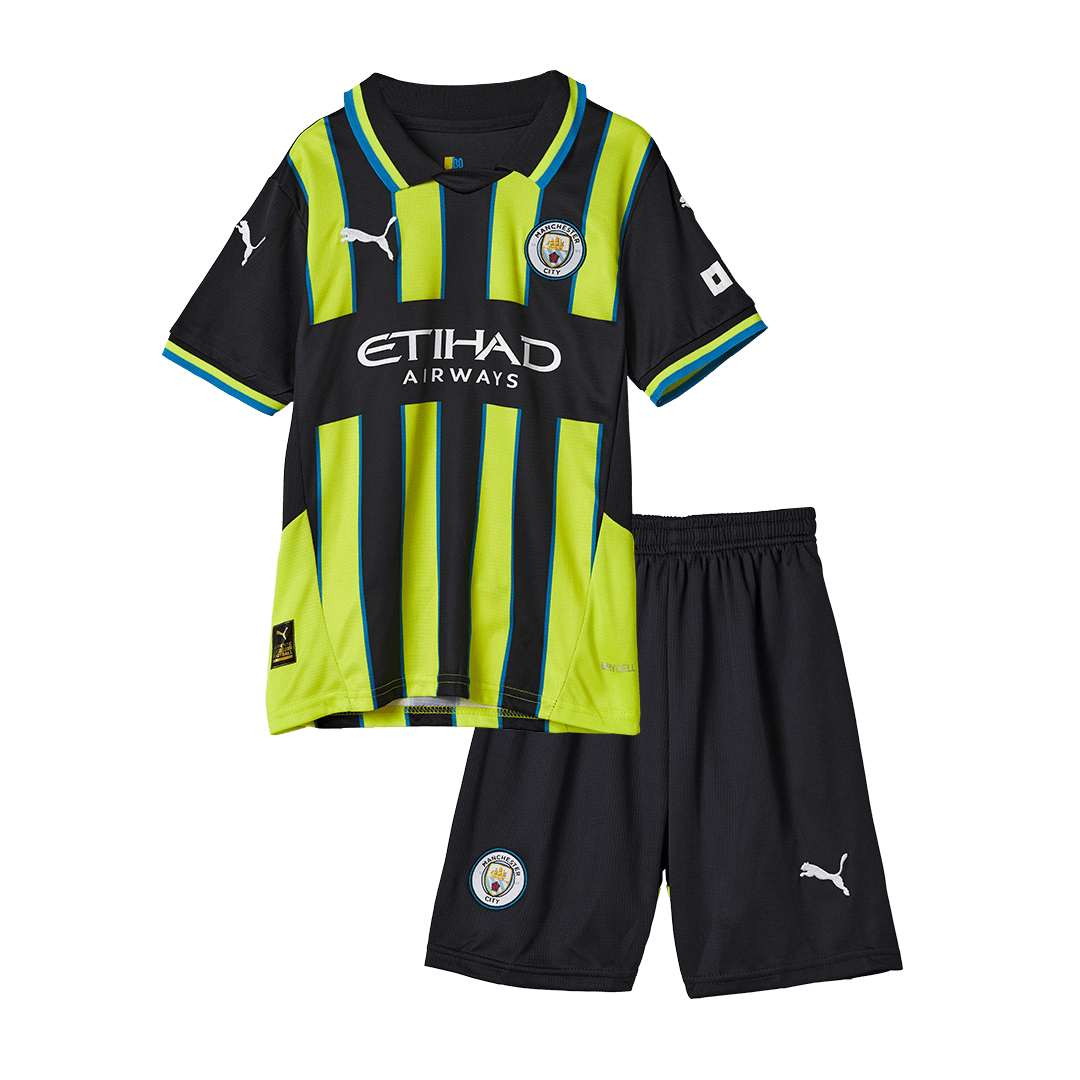 Manchester City Away Soccer Jersey Kit 2024/25 Kids(Jersey+Shorts)