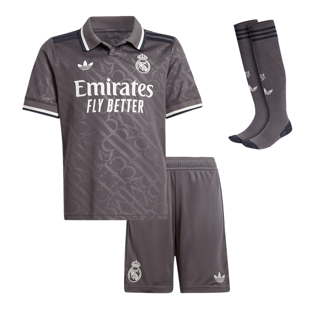 Real Madrid Third Away Soccer Jersey Kit 2024/25 Kids(Jersey+Shorts+Socks)