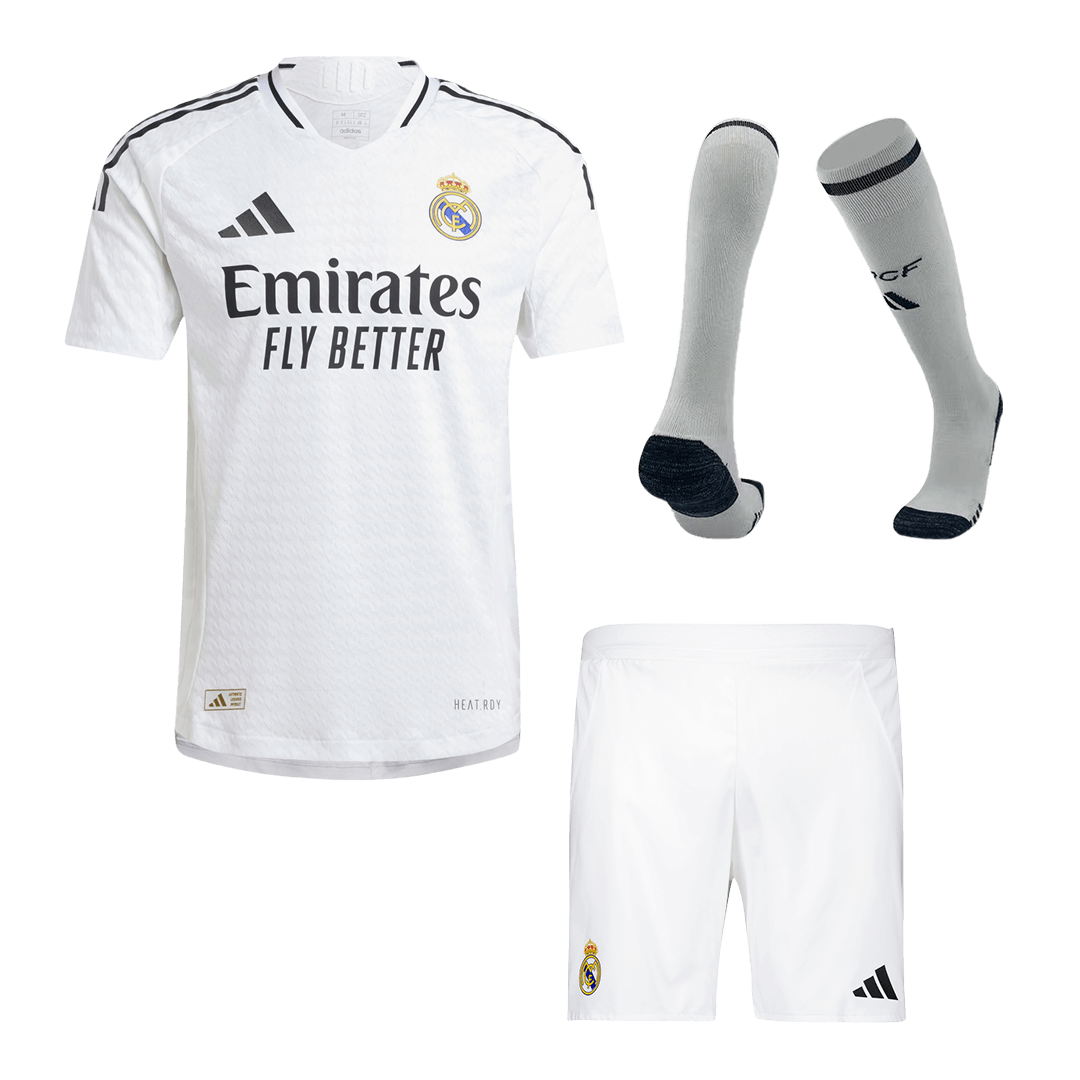 Real Madrid Home Soccer Jersey Kit Authentic 2024/25 (Jersey+Shorts+Socks)