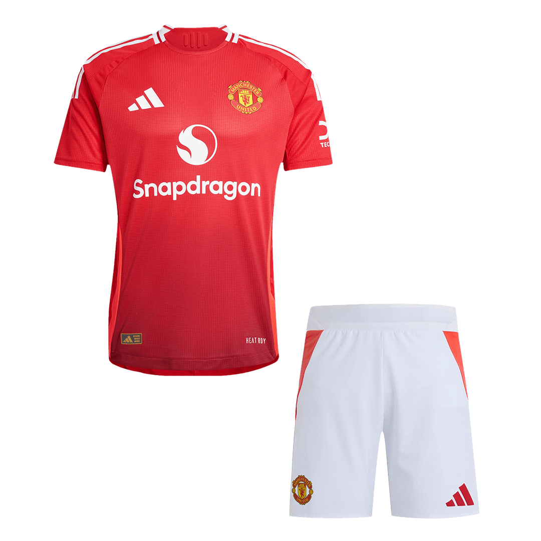 Manchester United Home Soccer Jersey Kit Authentic 2024/25 (Jersey+Shorts)