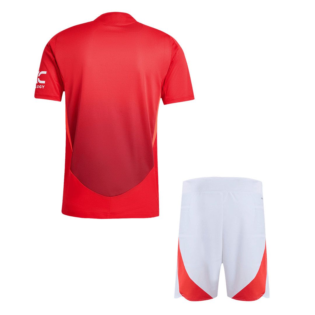 Manchester United Home Soccer Jersey Kit Authentic 2024/25 (Jersey+Shorts)