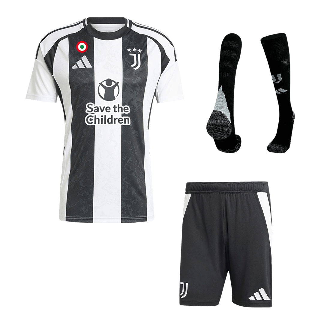 Juventus Home Soccer Jersey Kit 2024/25 (Jersey+Shorts+Socks) - Save The Children Sponsor