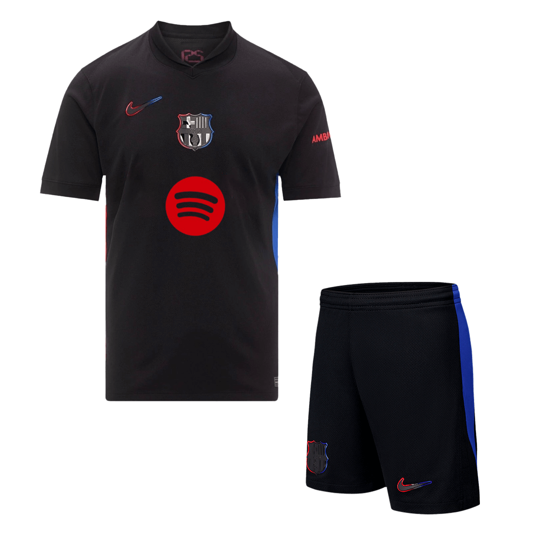 Barcelona Away Soccer Jersey Kit 2024/25 (Jersey+Shorts)- Spotify Logo Without Text
