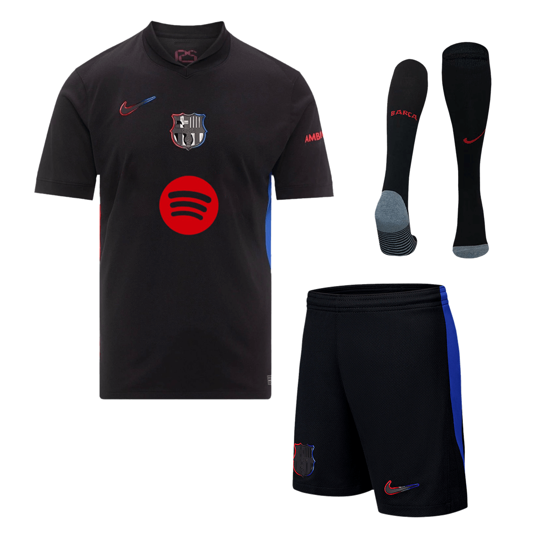 Barcelona Away Soccer Jersey Kit 2024/25 (Jersey+Shorts+Socks)- Spotify Logo Without Text