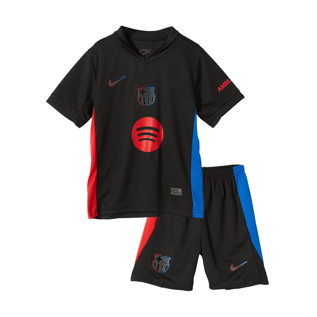 Barcelona Away Soccer Jersey Kit 2024/25 Kids(Jersey+Shorts)- Spotify Logo Without Text