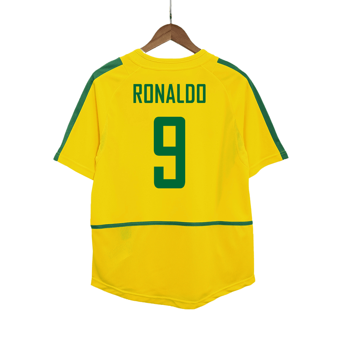 Brazil RONALDO #9 Home Soccer Jersey Retro 2002/03