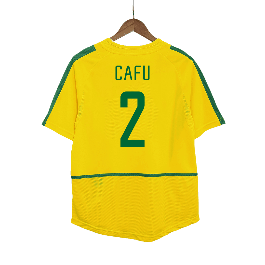 Brazil CAFU #2 Home Soccer Jersey Retro 2002/03