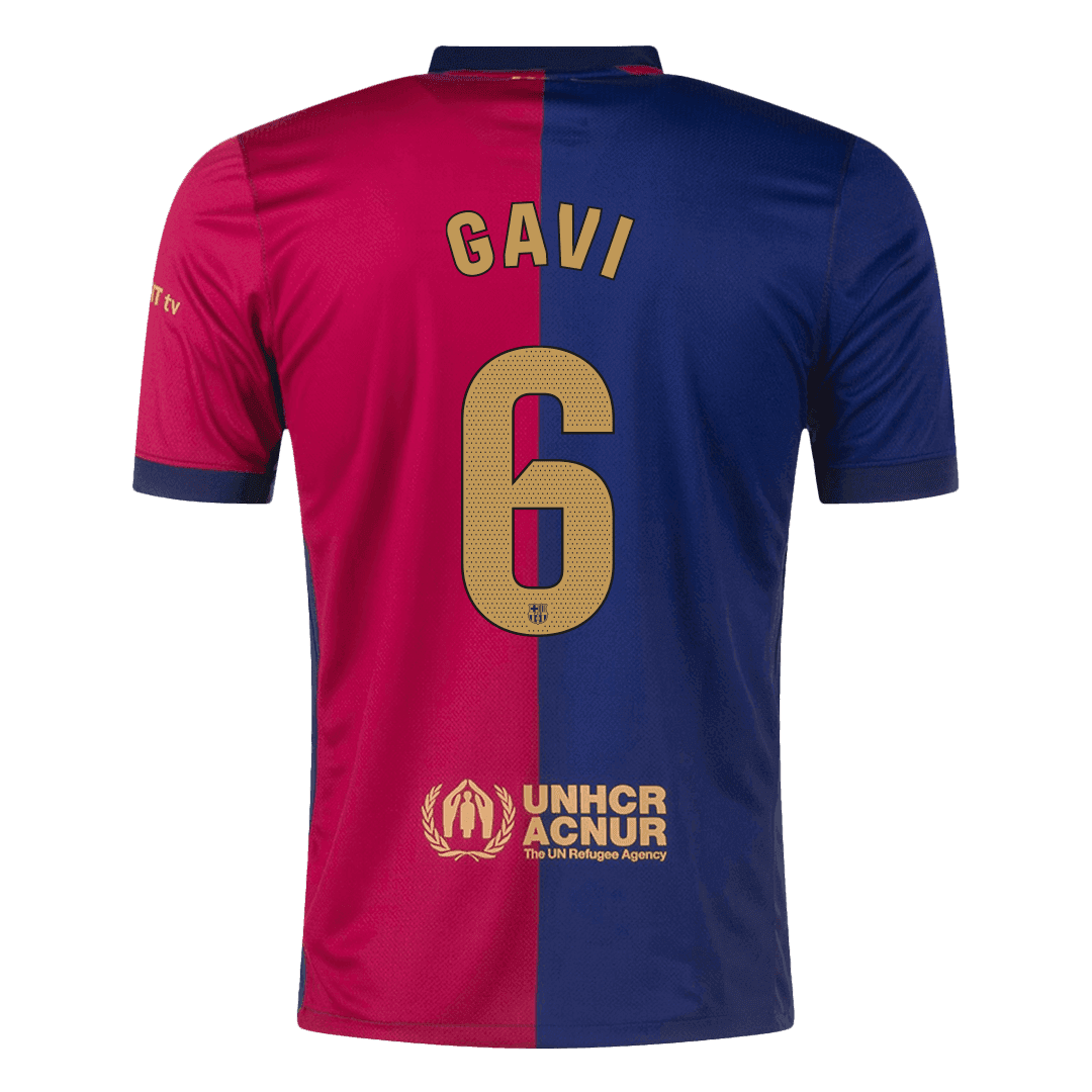 Barcelona GAVI #6 Home Jersey 2024/25 - Spotify Logo Without Text