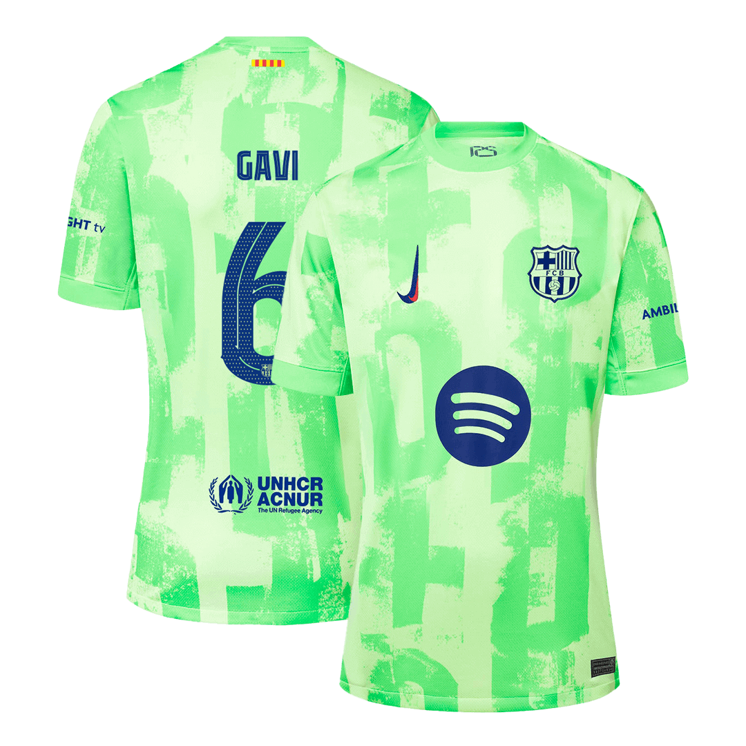 Barcelona GAVI #6 Third Away Jersey 2024/25 - UCL（Spotify Logo Without Text）