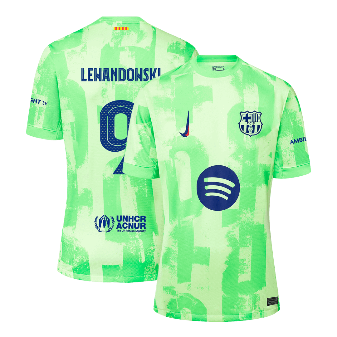 Barcelona LEWANDOWSKI #9 Third Away Jersey 2024/25 - UCL（Spotify Logo Without Text）