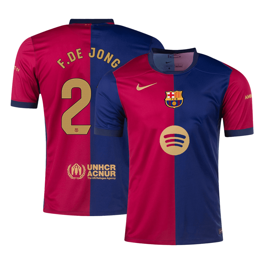 Barcelona F.DE JONG #21 Home Jersey 2024/25 - Spotify Logo Without Text