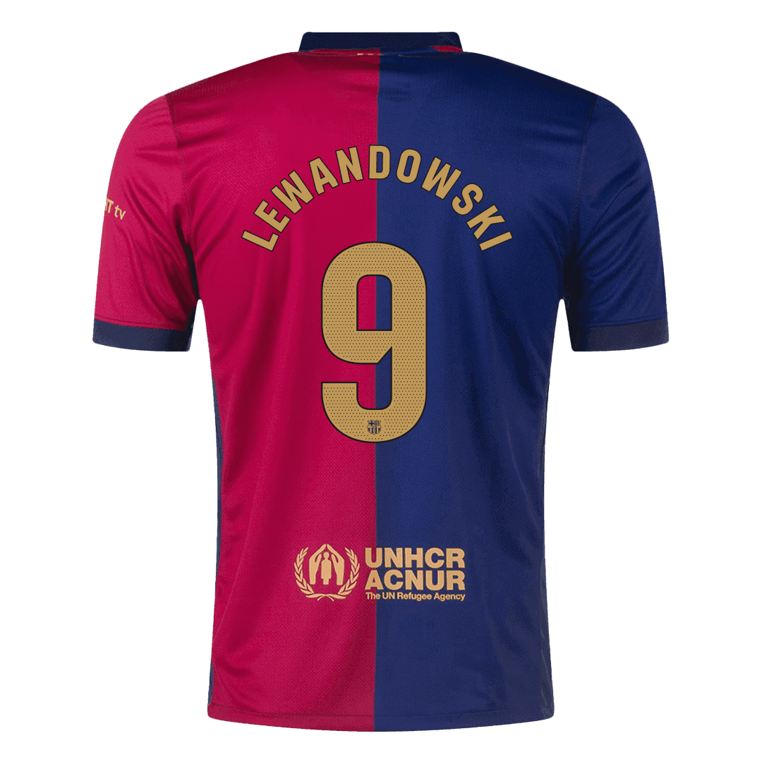 Barcelona LEWANDOWSKI #9 Home Jersey 2024/25 - Spotify Logo Without Text