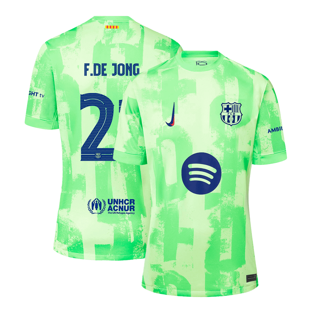 Barcelona F.DE JONG #21 Third Away Jersey 2024/25 - UCL（Spotify Logo Without Text）