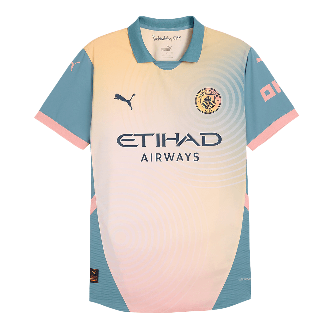 Manchester City HAALAND #9 Fourth Away Soccer Jersey Authentic 2024/25- Definitely City (UCL Edition)