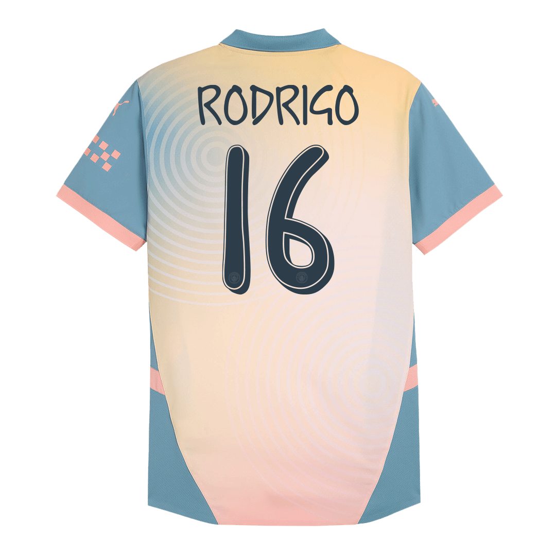 Manchester City RODRIGO #16 Fourth Away Soccer Jersey Authentic 2024/25- Definitely City (UCL Edition)