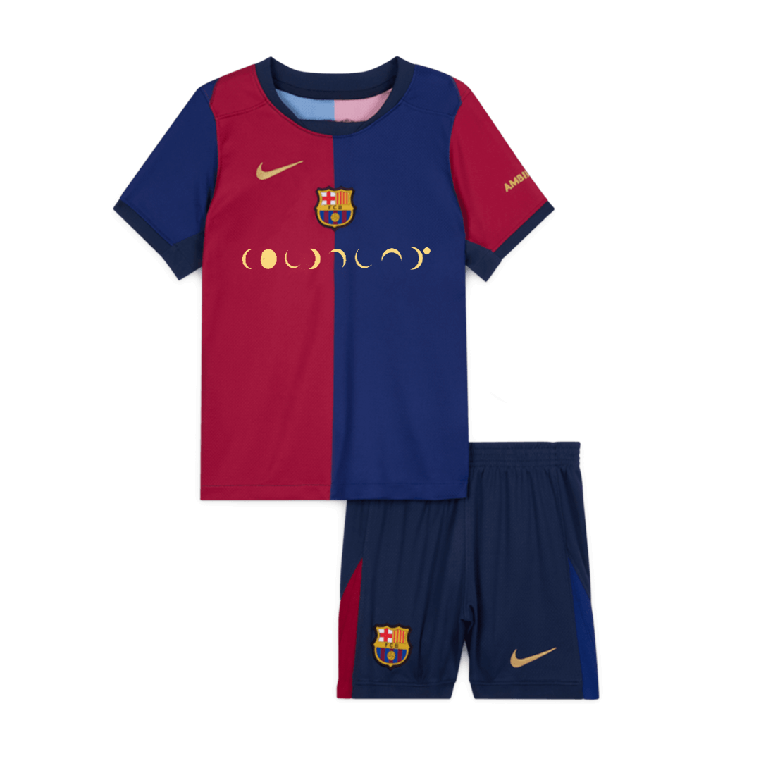 Barcelona Home Soccer Jersey Kit 2024/25 Kids(Jersey+Shorts) - COLDPLAY