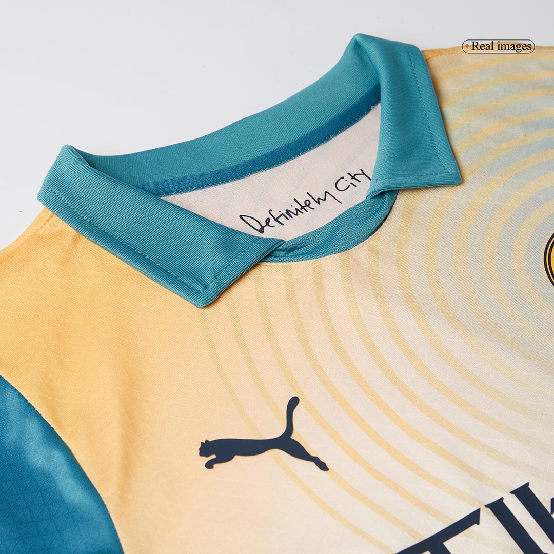 Manchester City HAALAND #9 Fourth Away Soccer Jersey Authentic 2024/25- Definitely City (UCL Edition)