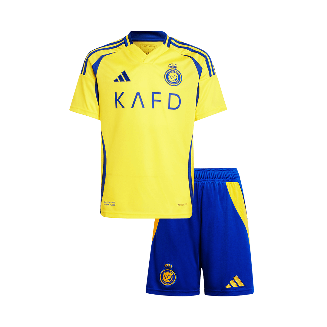 Al Nassr Home Soccer Jersey Kit 2024/25 Kids(Jersey+Shorts)