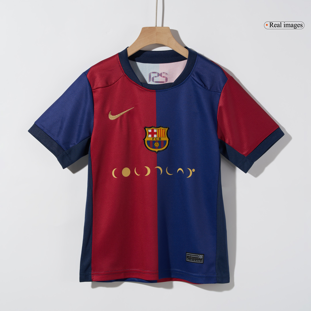 Barcelona Home Soccer Jersey Kit 2024/25 Kids(Jersey+Shorts) - COLDPLAY