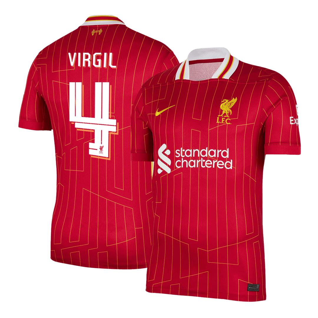 Liverpool VIRGIL #4 Home Soccer Jersey 2024/25 - UCL Edition