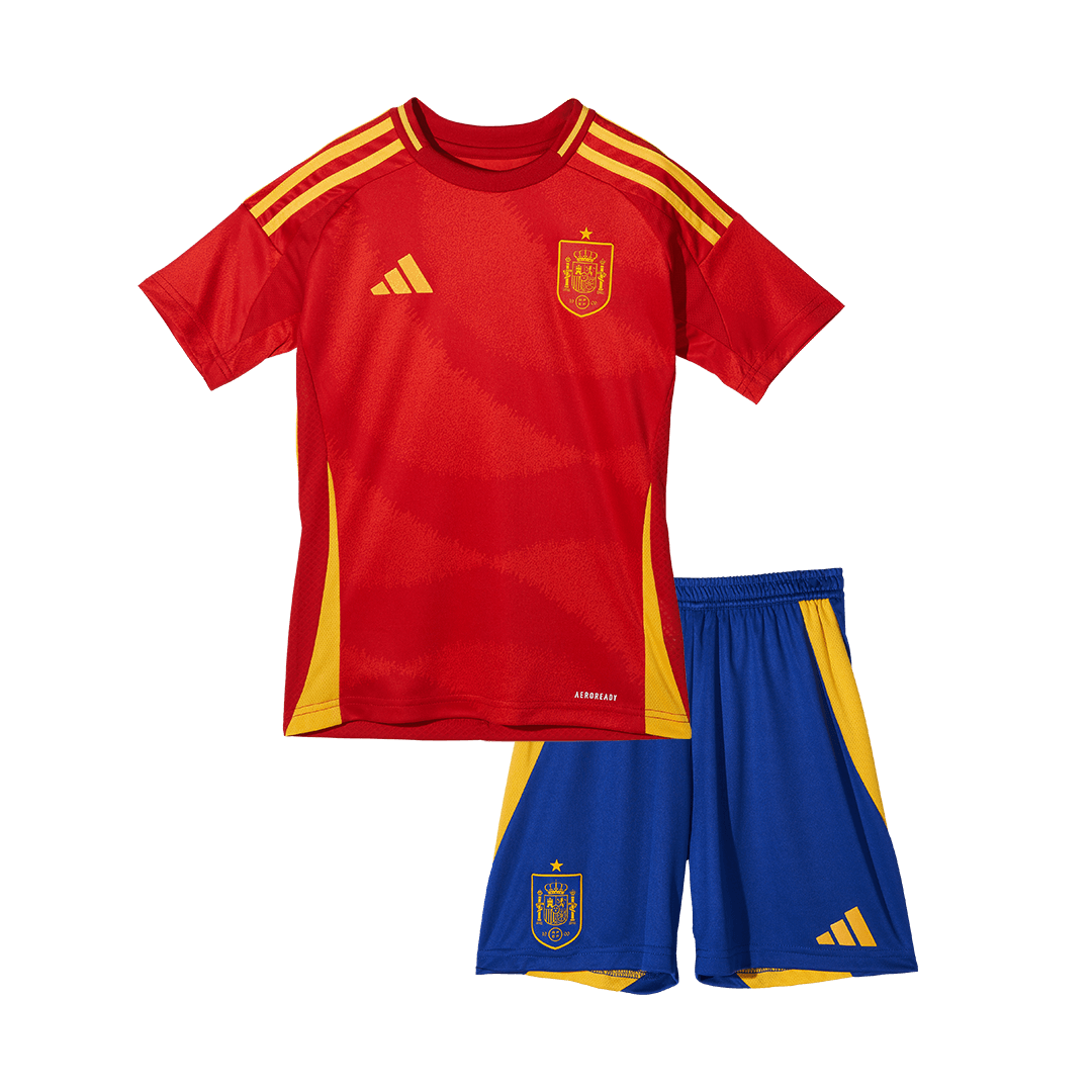 Spain Home Jersey Kit EURO 2024 Kids(Jersey+Shorts+Socks)