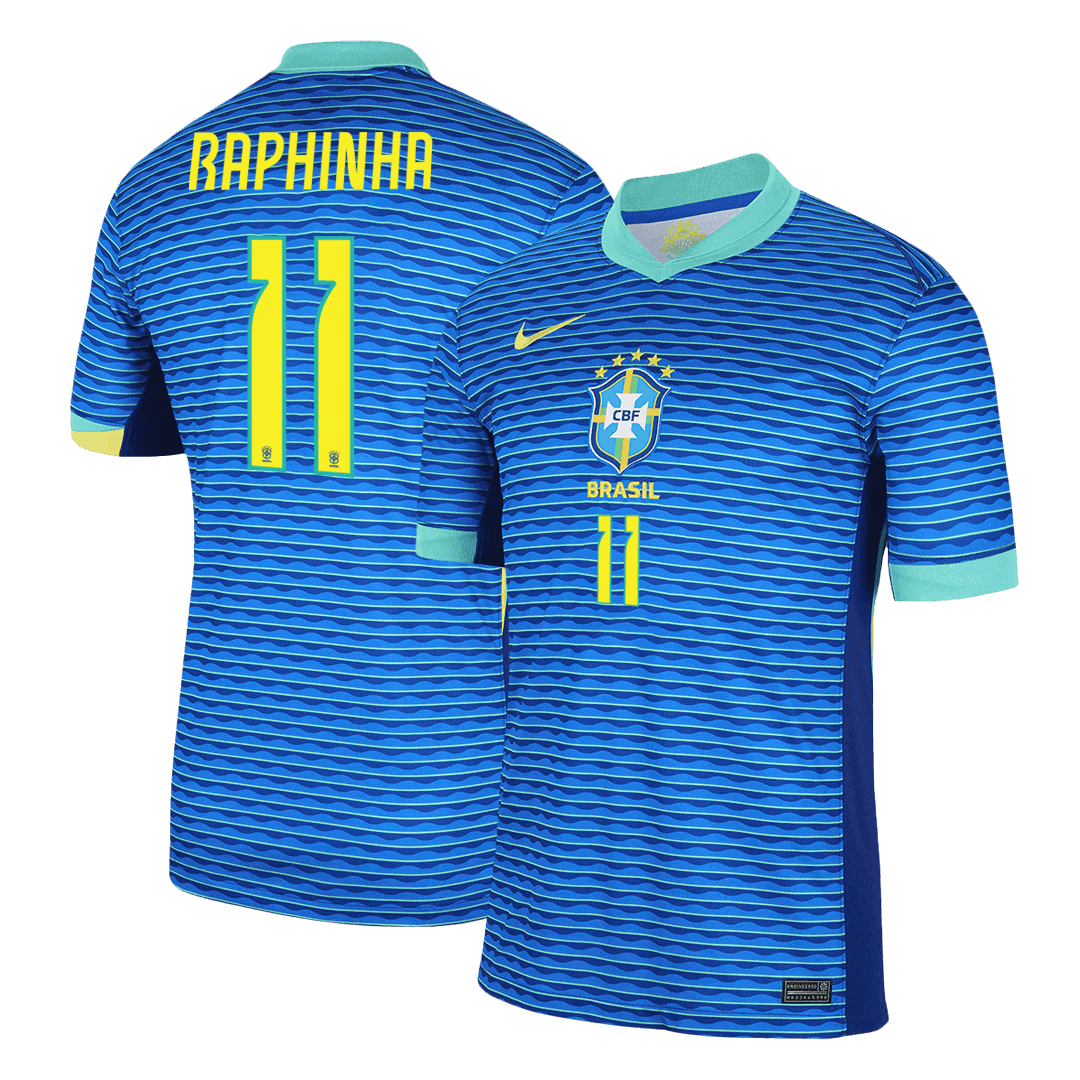 Brazil RAPHINHA #11 Away Soccer Jersey Copa America 2024