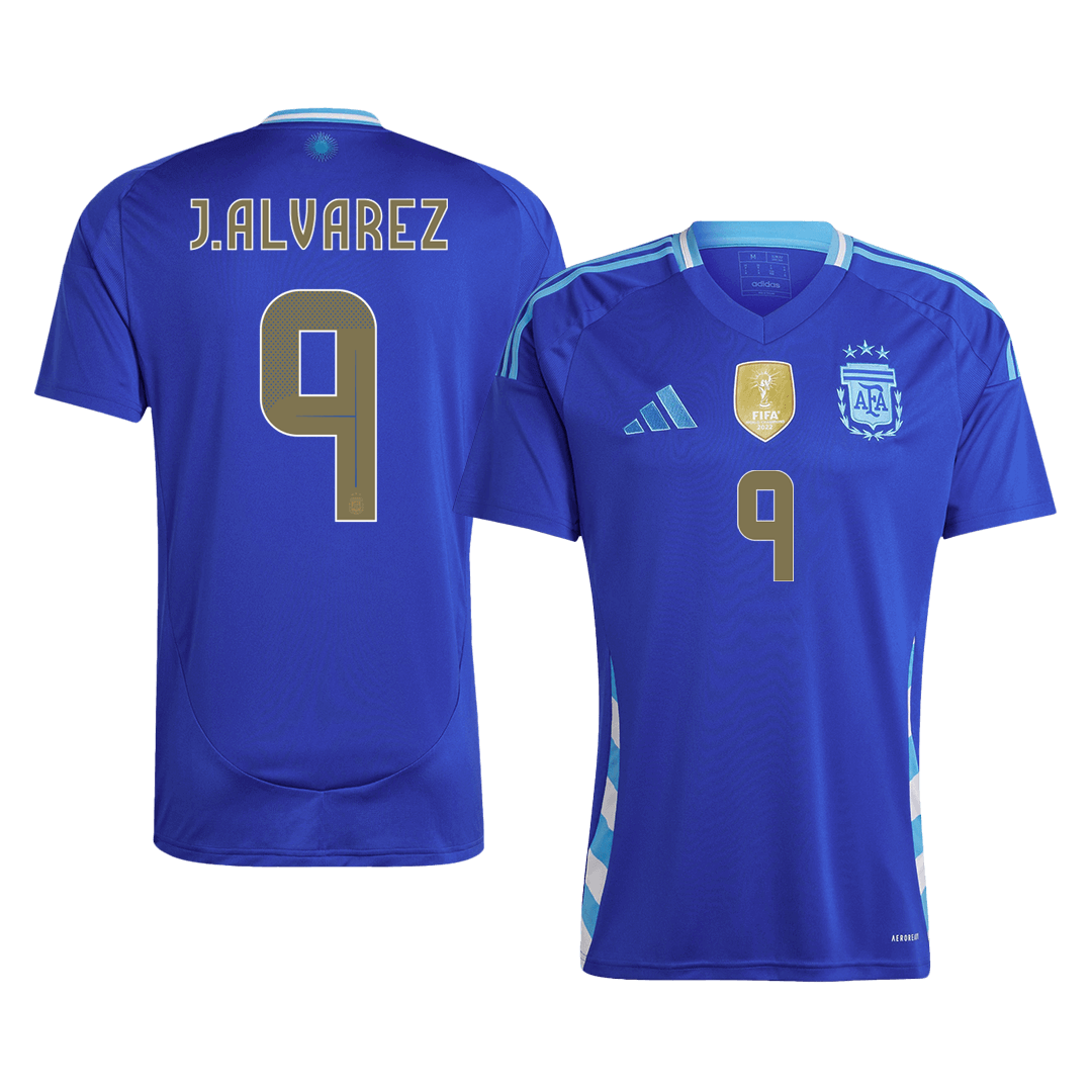 Argentina J.ALVAREZ #9 Away Soccer Jersey 2024