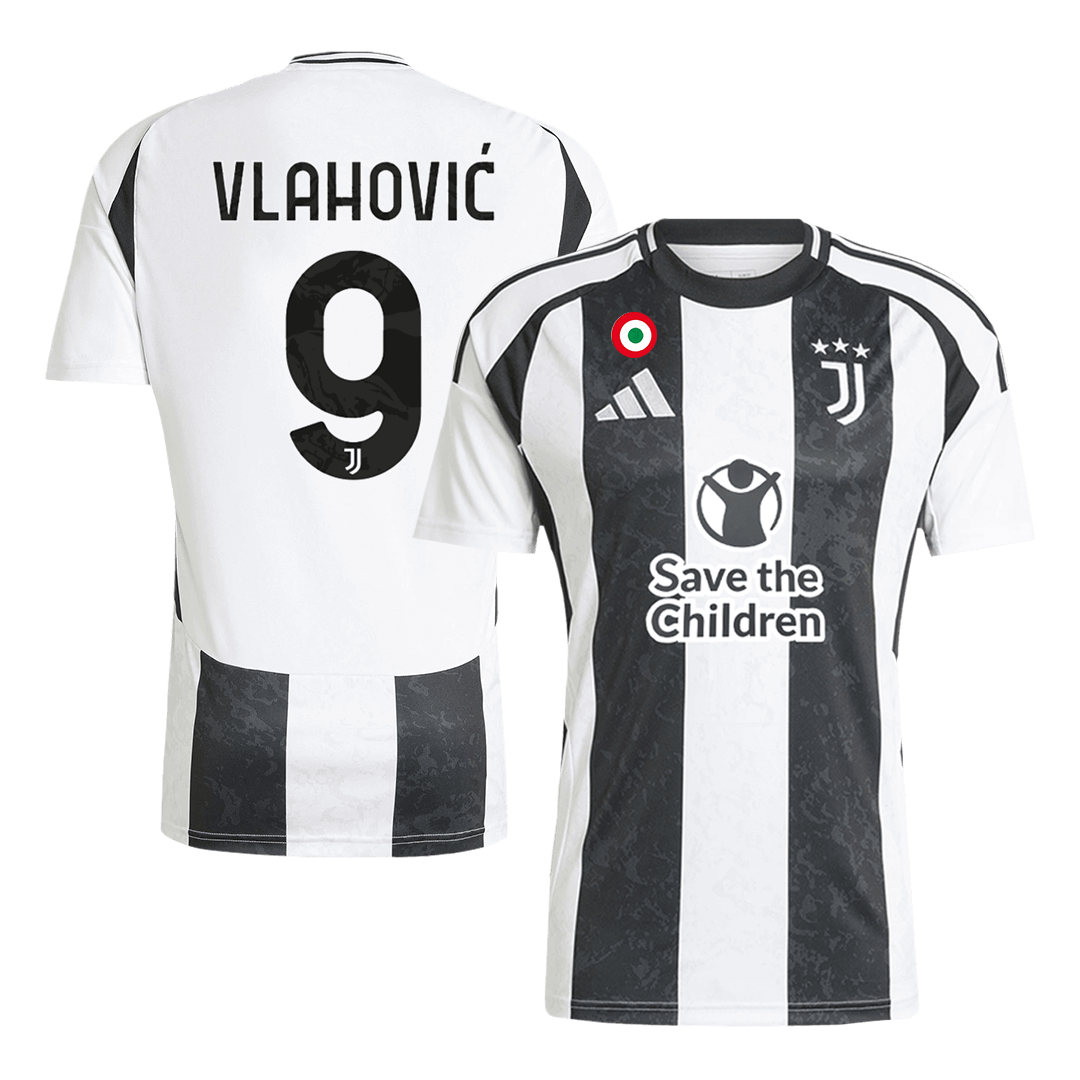 Juventus VLAHOVIĆ #9 Home Soccer Jersey 2024/25 - Save The Children Sponsor